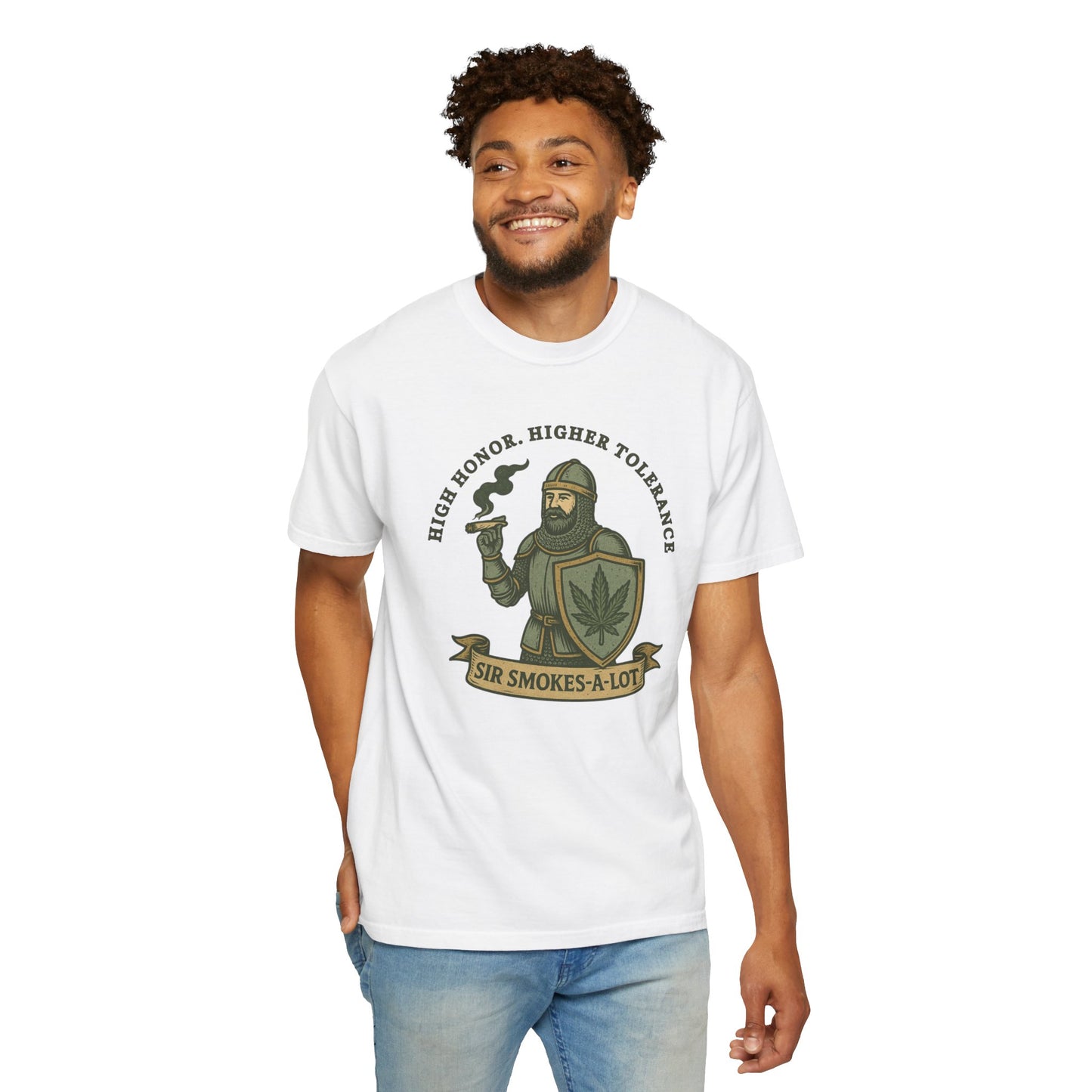 Humorous Cannabis-Themed T-Shirt, Sir Smokes-A-Lot Tee, Unisex Graphic Tee, Funny Marijuana Shirt, Gift for Stoners