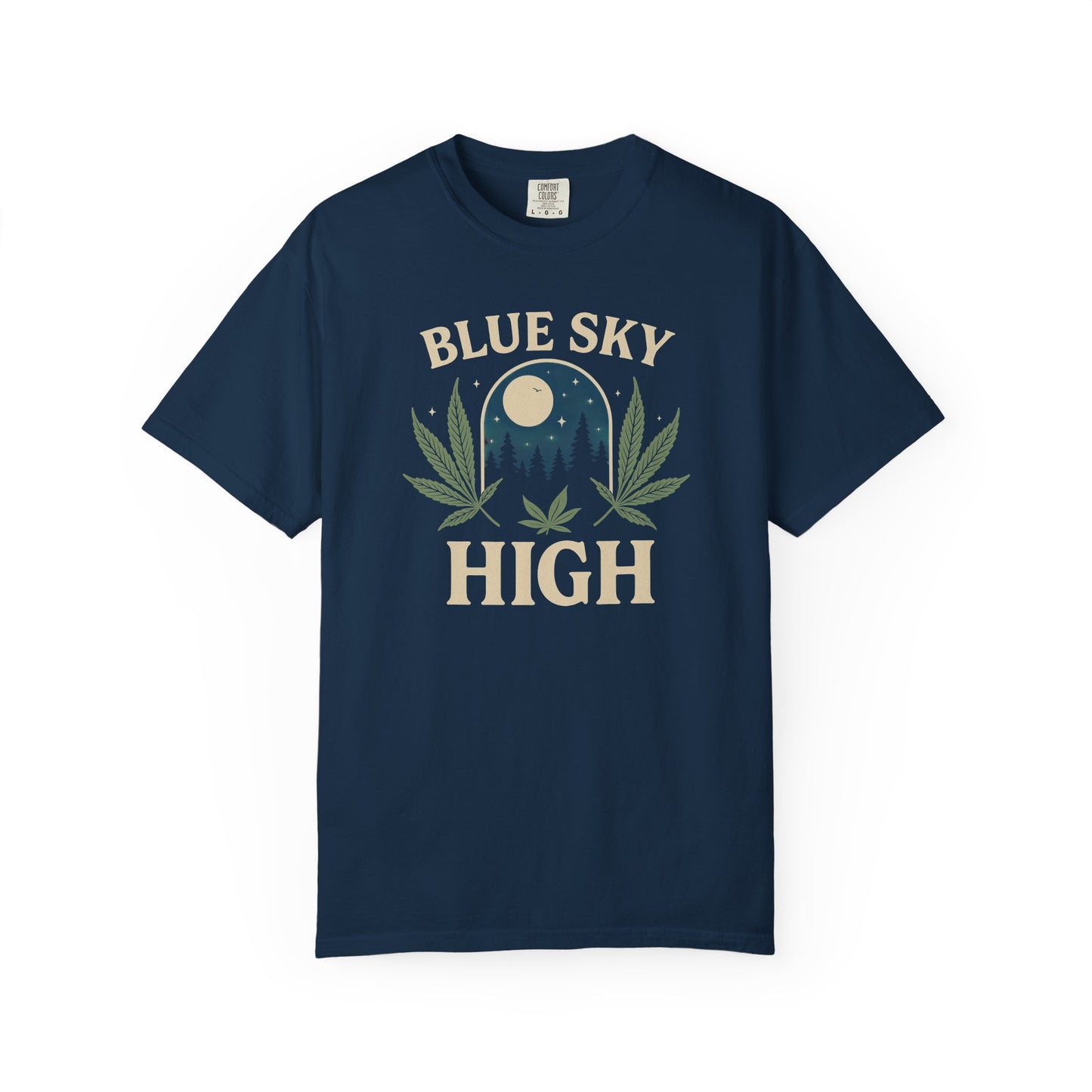 Relaxed Eco-Friendly T-Shirt, 'Blue Sky High' Graphic Tee, Unisex Casual Wear, Summer Vibe Shirt, Gift for Nature Lovers