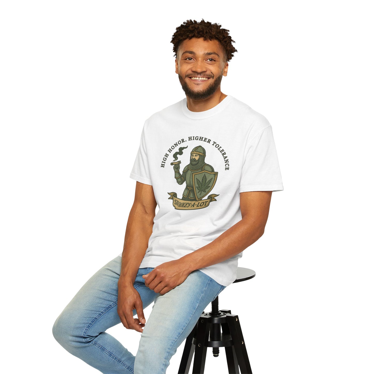 Humorous Cannabis-Themed T-Shirt, Sir Smokes-A-Lot Tee, Unisex Graphic Tee, Funny Marijuana Shirt, Gift for Stoners