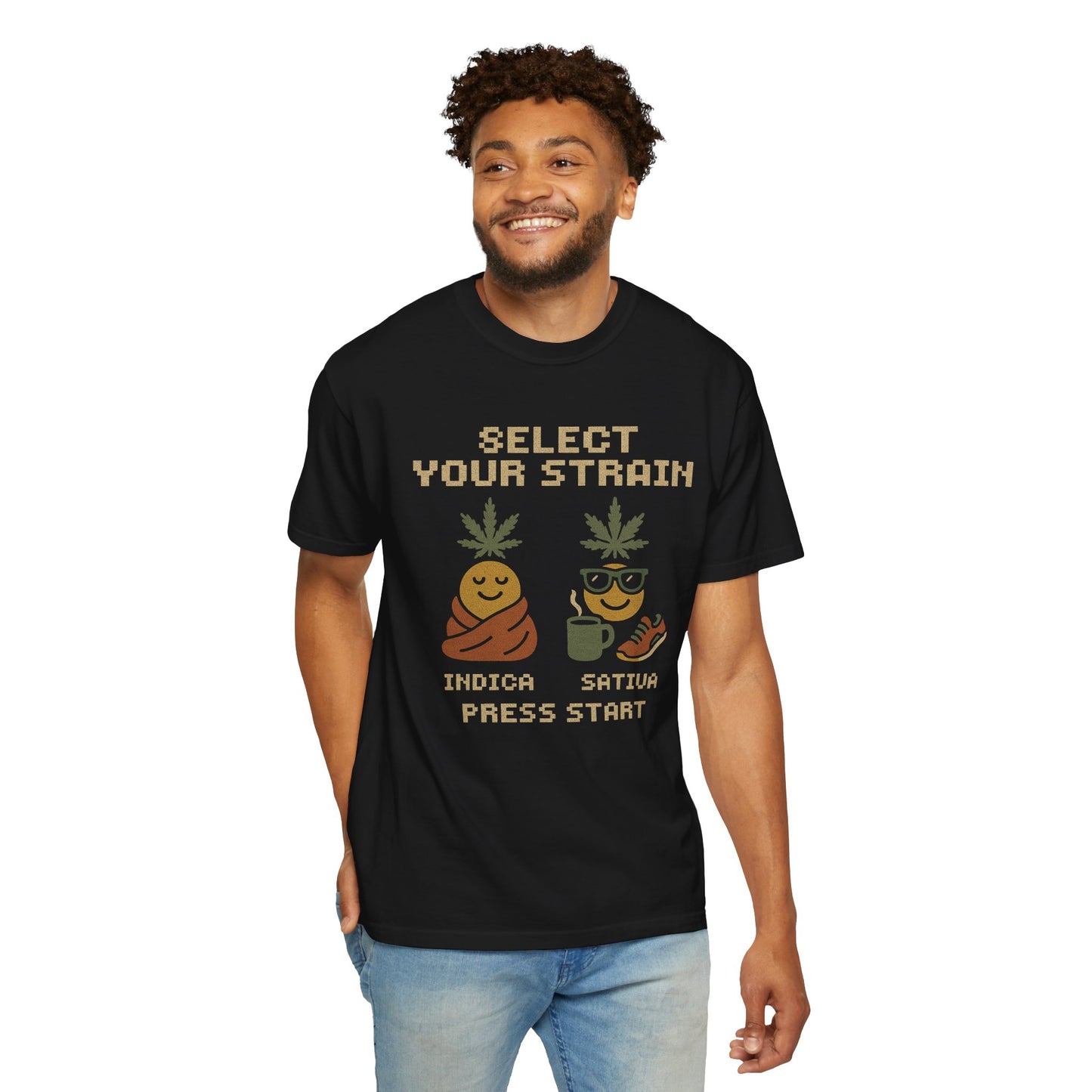 Cannabis-Themed Unisex T-Shirt, Funny Stoner Apparel, Select Your Strain Tee, Unique Gift for Weed Lovers, Chill Vibes, 420 Shirt