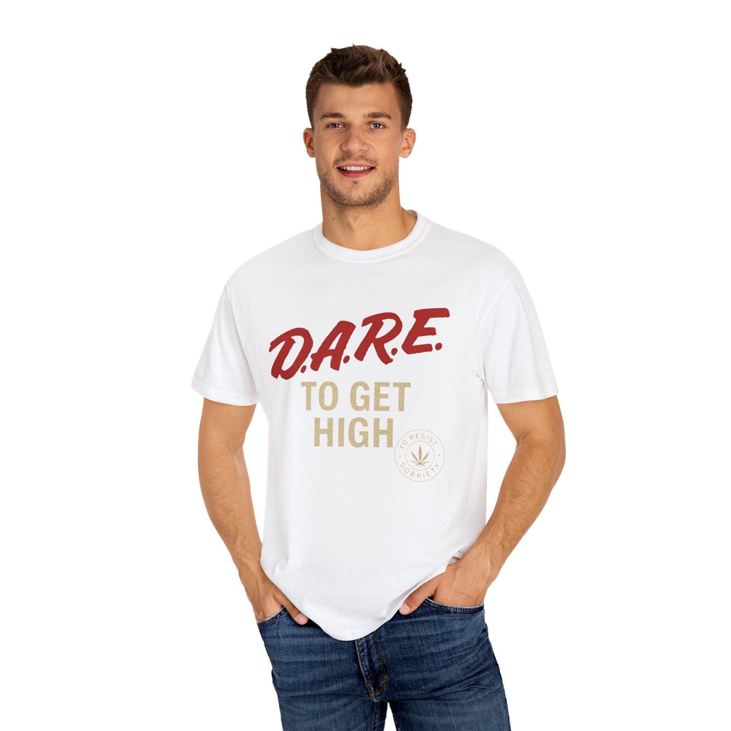 D.A.R.E. Unisex Garment-Dyed T-Shirt - Casual Streetwear, Trendy Apparels, Gift for Friends, Graphic Tee, Summer Fashion