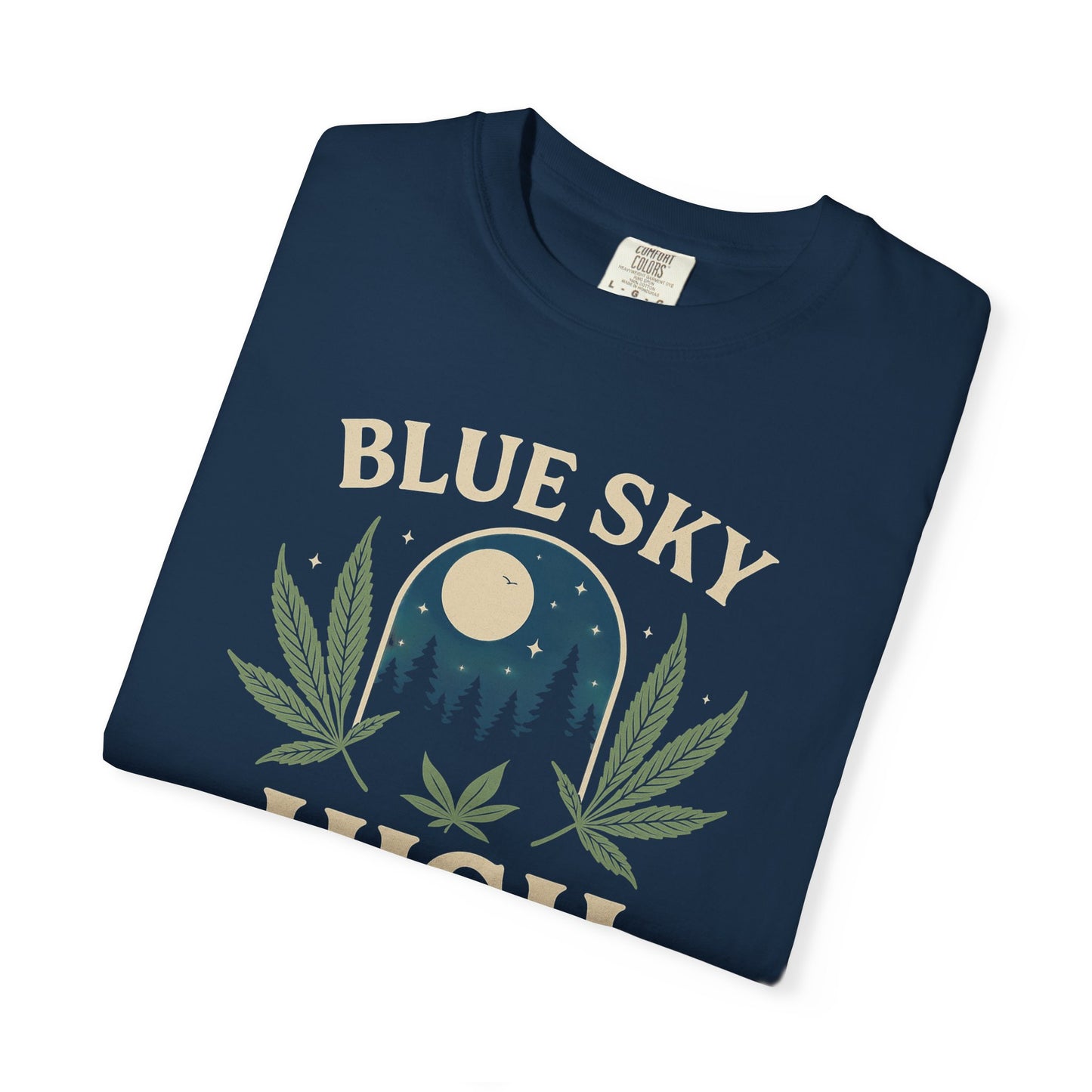 Relaxed Eco-Friendly T-Shirt, 'Blue Sky High' Graphic Tee, Unisex Casual Wear, Summer Vibe Shirt, Gift for Nature Lovers