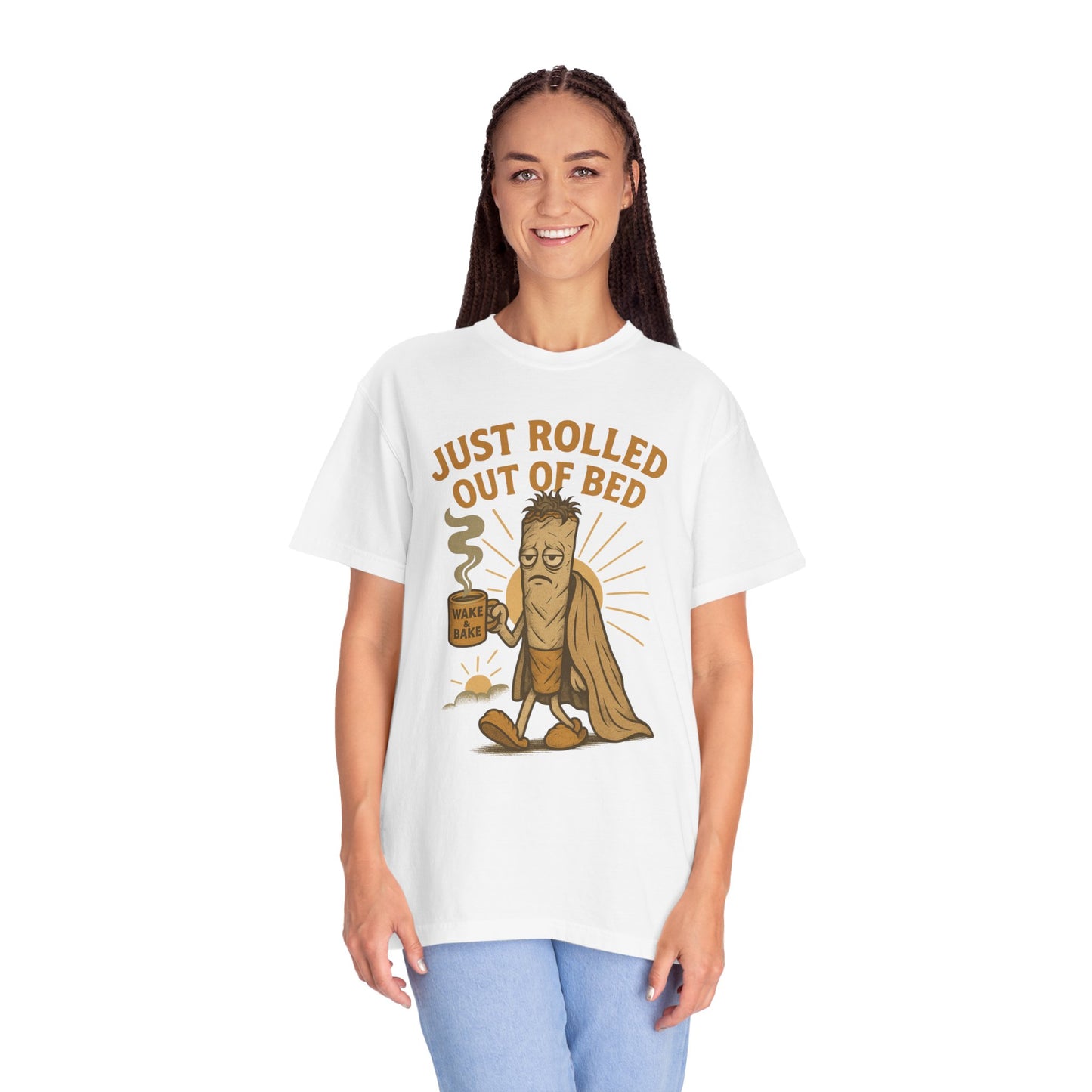Just Rolled Out of Bed Tee, Funny T-Shirt, Unisex Relaxed Fit, Coffee Lover Gift, Casual Everyday Wear