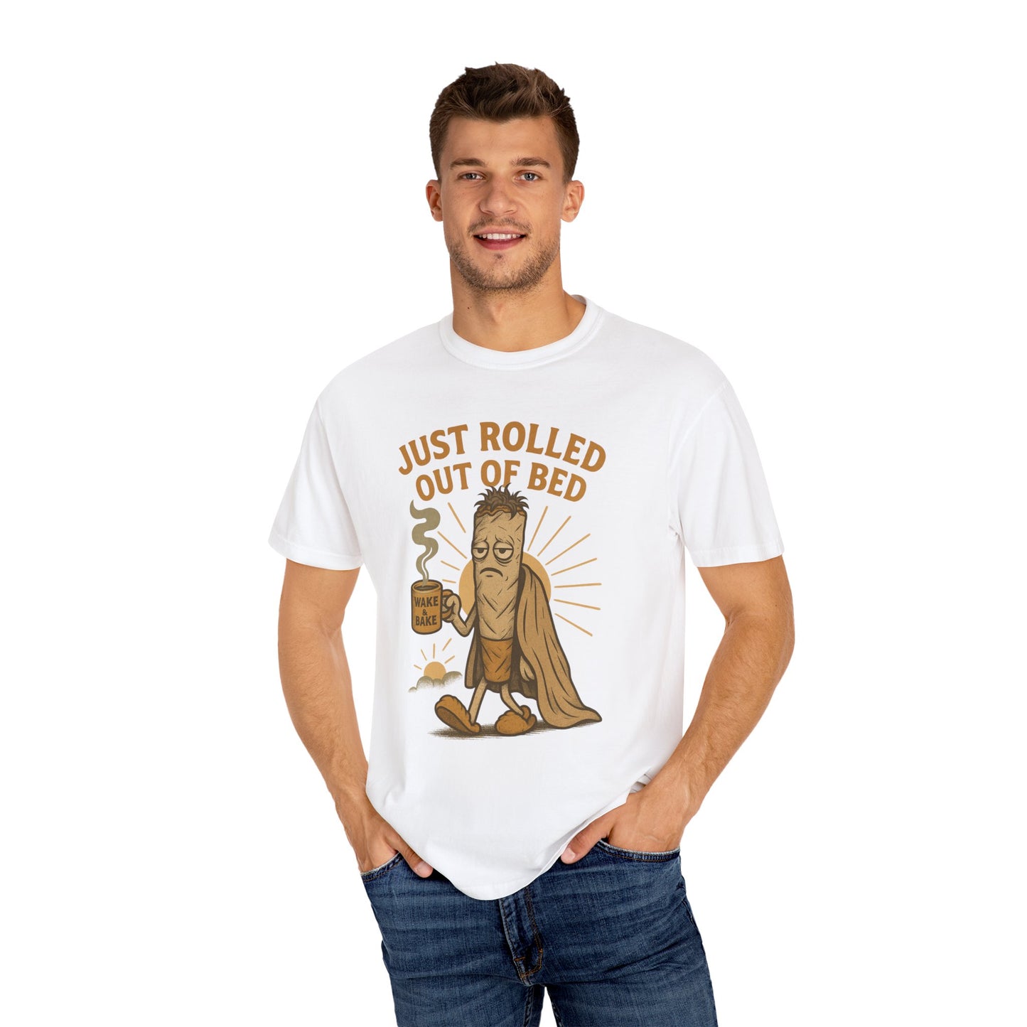 Just Rolled Out of Bed Tee, Funny T-Shirt, Unisex Relaxed Fit, Coffee Lover Gift, Casual Everyday Wear