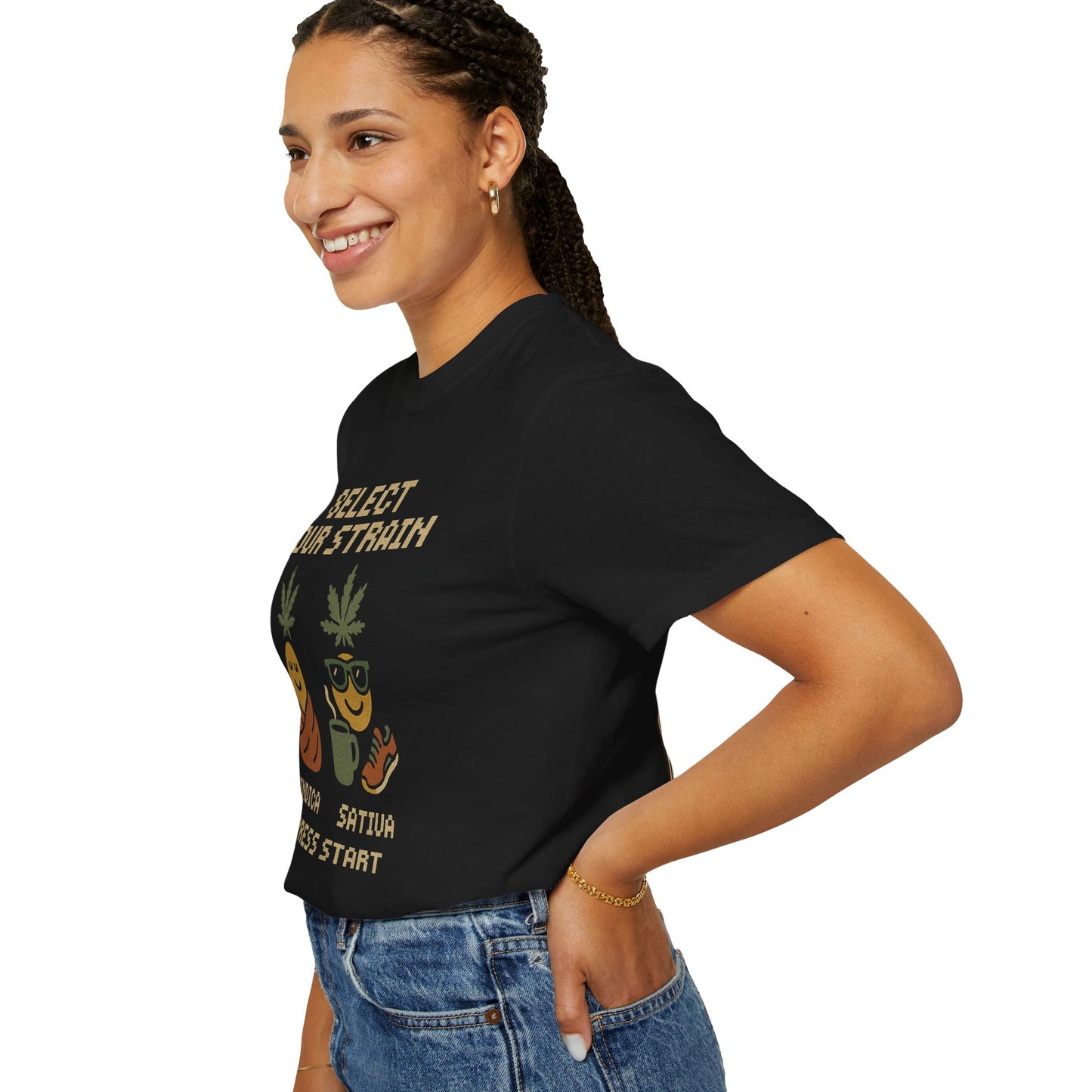 Cannabis-Themed Unisex T-Shirt, Funny Stoner Apparel, Select Your Strain Tee, Unique Gift for Weed Lovers, Chill Vibes, 420 Shirt