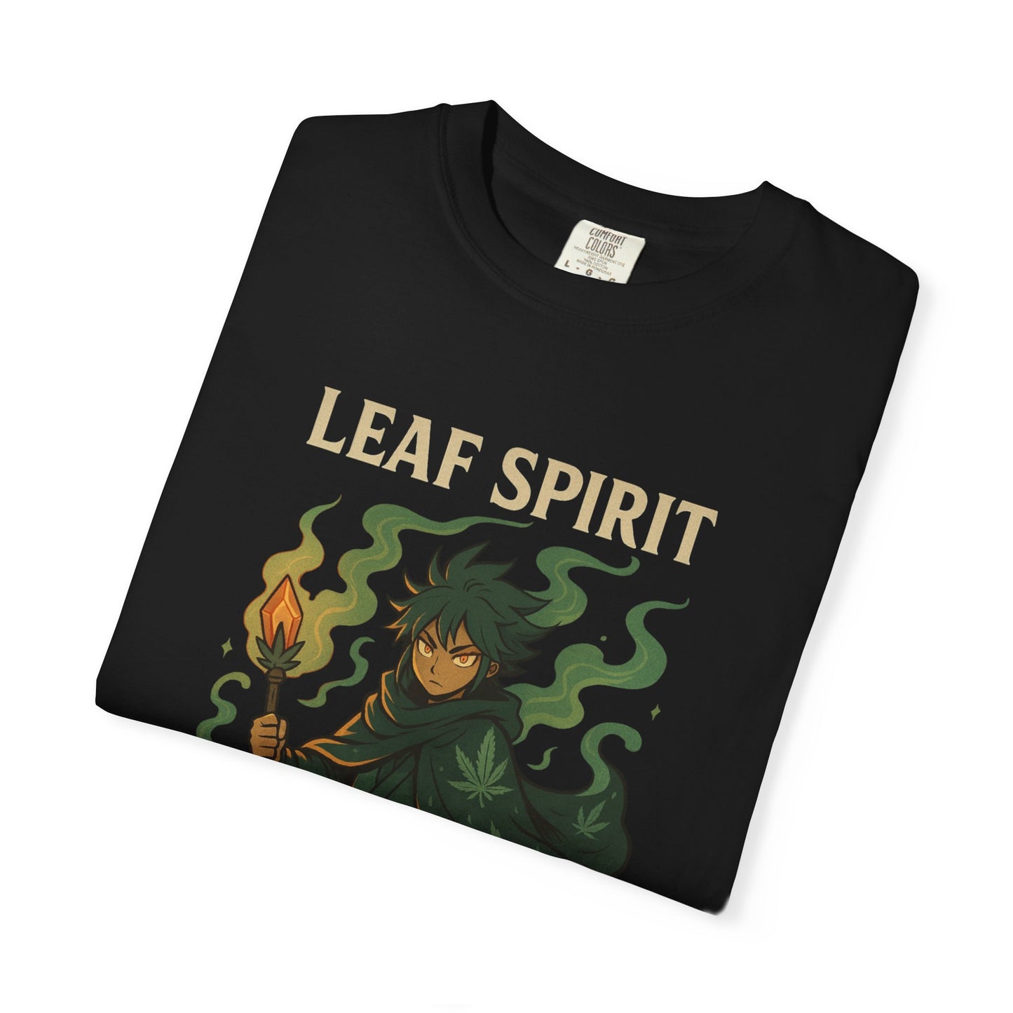 Leaf Spirit Unisex Garment-Dyed T-Shirt | Power Level Balanced | Casual Wear, Gift for Nature Lovers, Eco-Friendly Fashion, Unique Tee