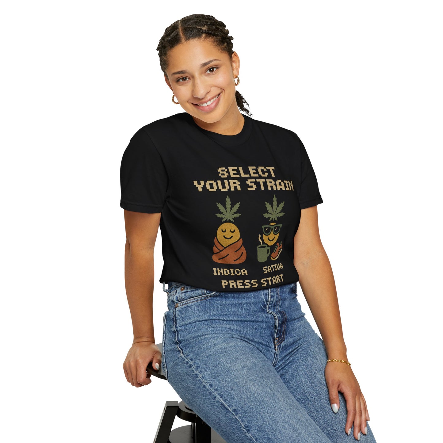 Cannabis-Themed Unisex T-Shirt, Funny Stoner Apparel, Select Your Strain Tee, Unique Gift for Weed Lovers, Chill Vibes, 420 Shirt