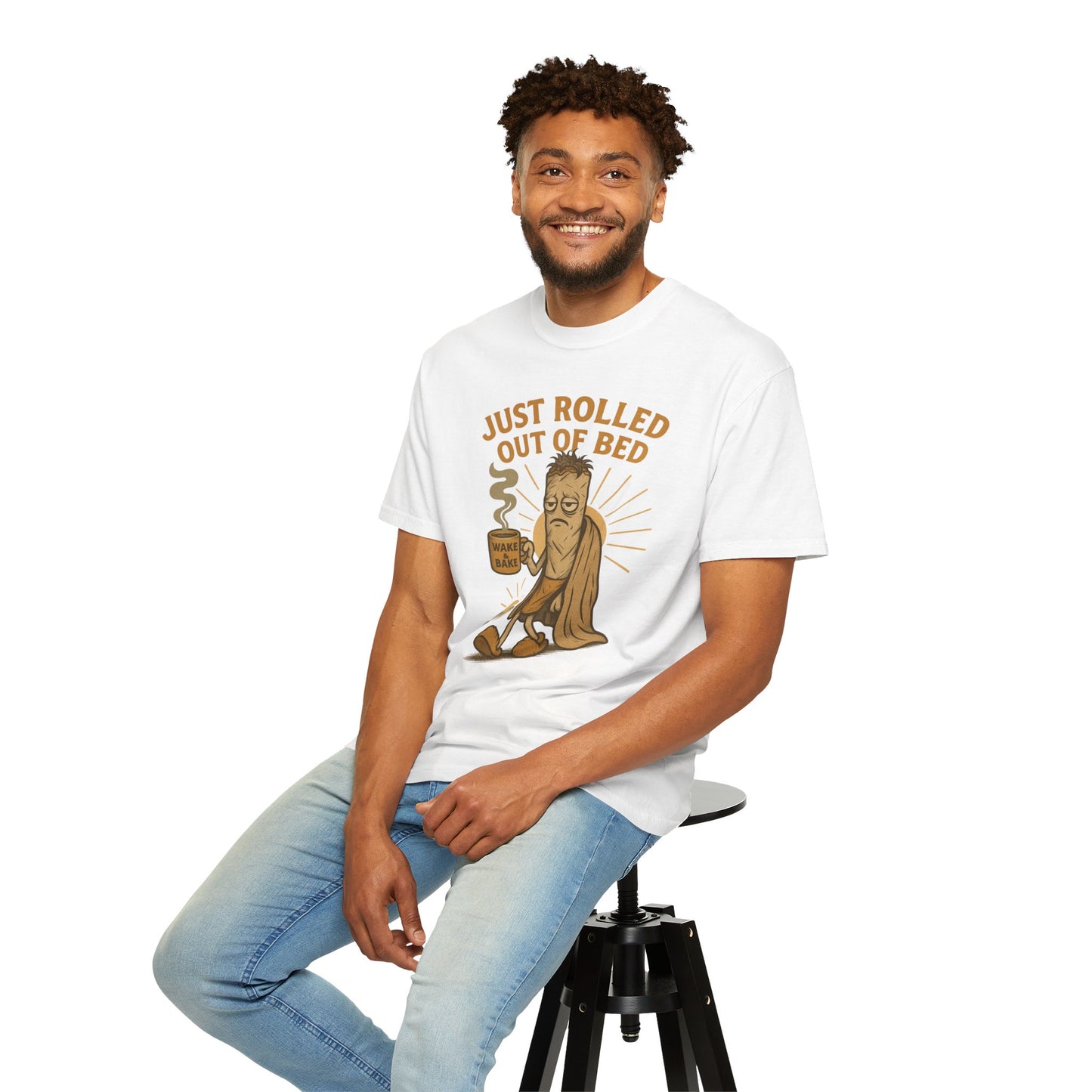 Just Rolled Out of Bed Tee, Funny T-Shirt, Unisex Relaxed Fit, Coffee Lover Gift, Casual Everyday Wear