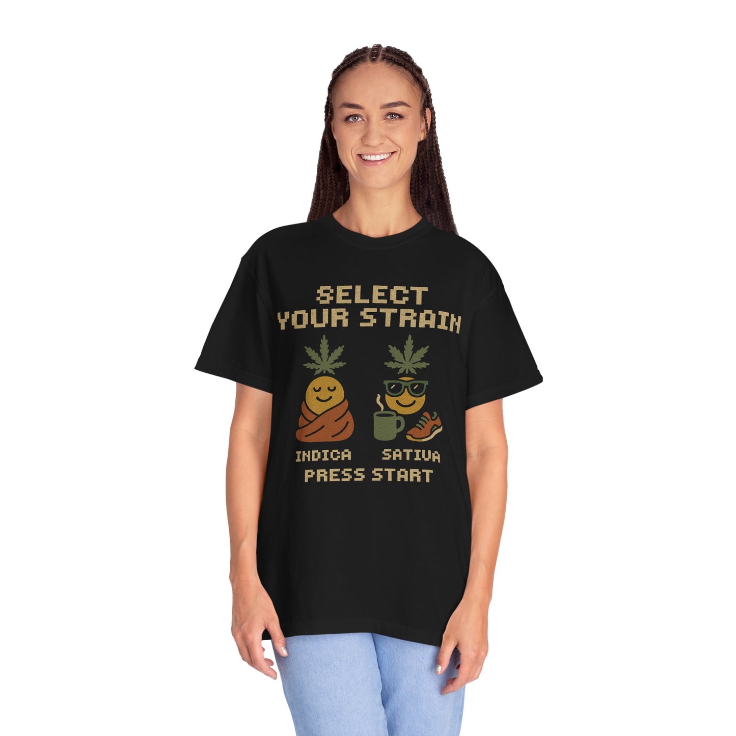 Cannabis-Themed Unisex T-Shirt, Funny Stoner Apparel, Select Your Strain Tee, Unique Gift for Weed Lovers, Chill Vibes, 420 Shirt