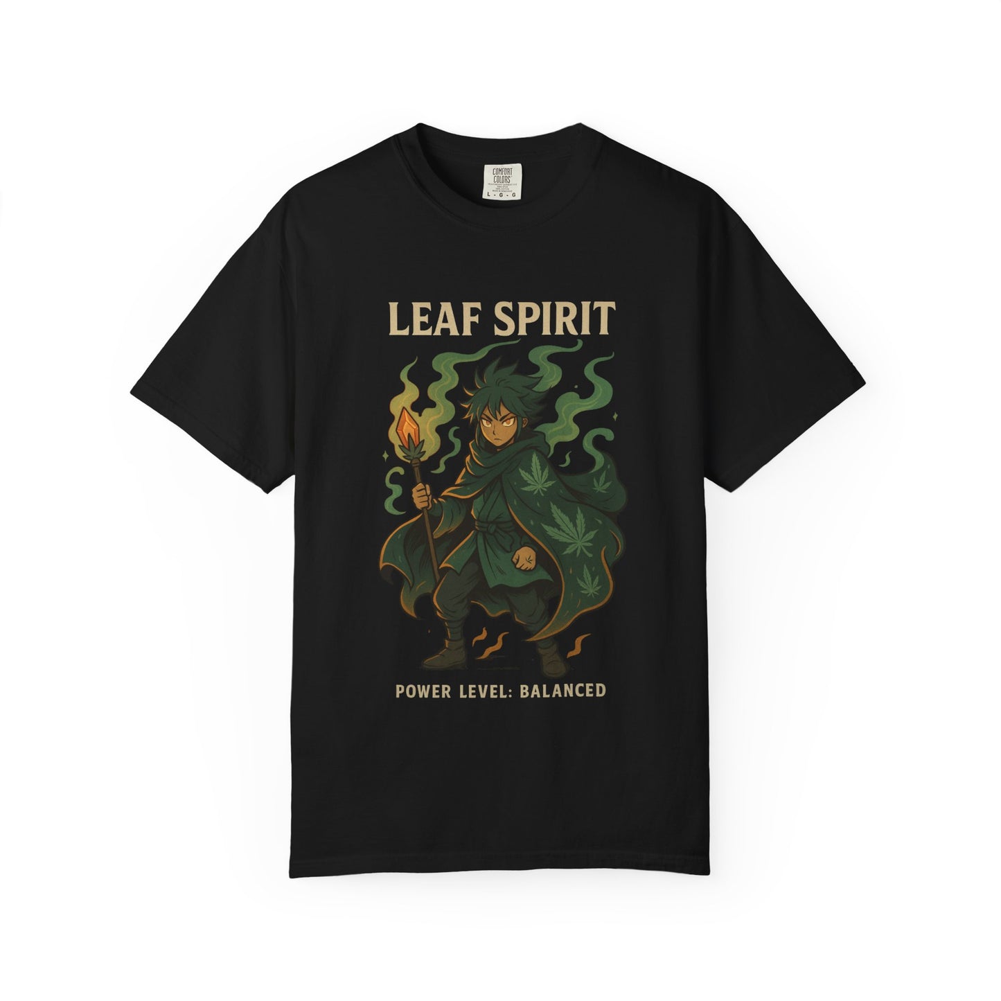 Leaf Spirit Unisex Garment-Dyed T-Shirt | Power Level Balanced | Casual Wear, Gift for Nature Lovers, Eco-Friendly Fashion, Unique Tee