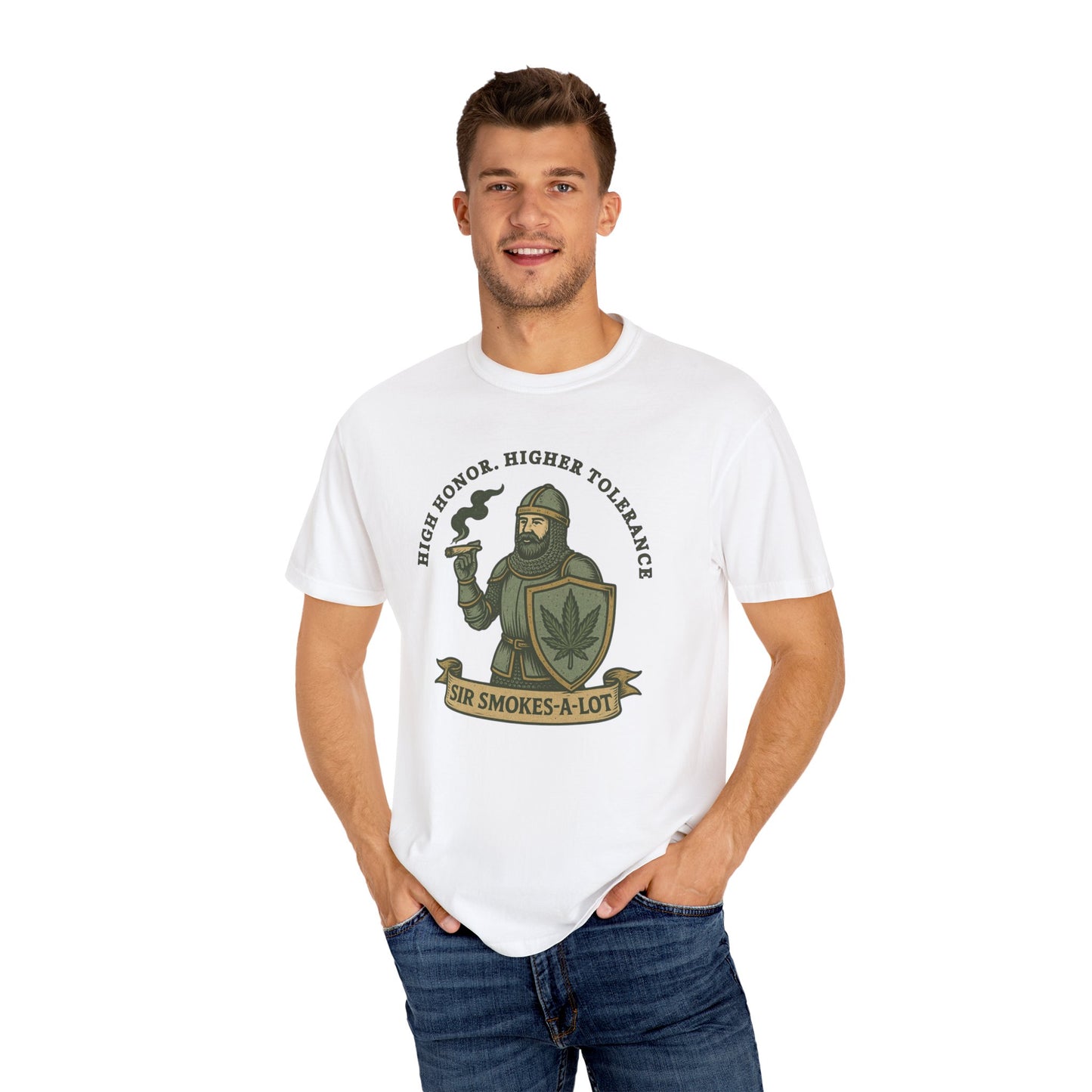 Humorous Cannabis-Themed T-Shirt, Sir Smokes-A-Lot Tee, Unisex Graphic Tee, Funny Marijuana Shirt, Gift for Stoners