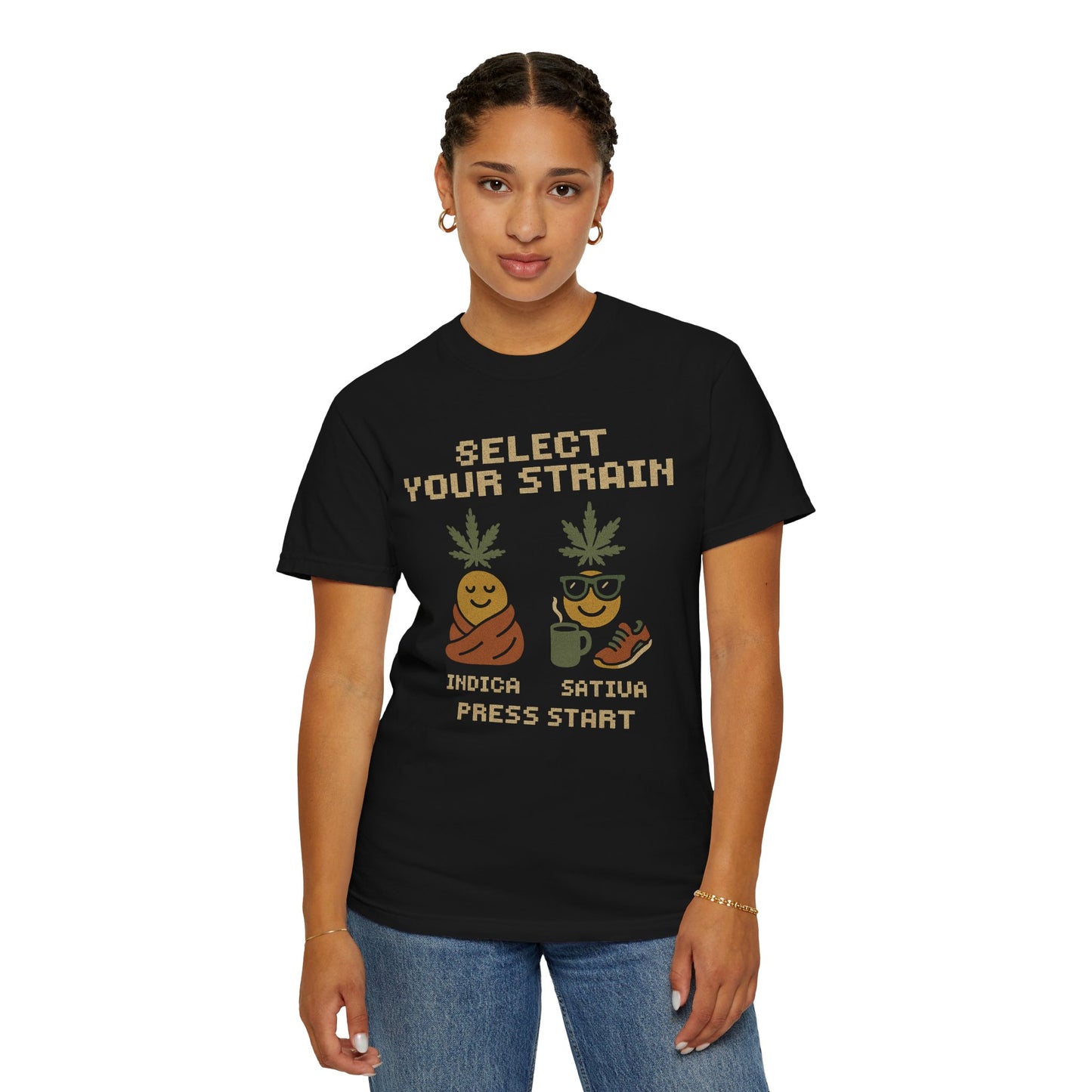 Cannabis-Themed Unisex T-Shirt, Funny Stoner Apparel, Select Your Strain Tee, Unique Gift for Weed Lovers, Chill Vibes, 420 Shirt