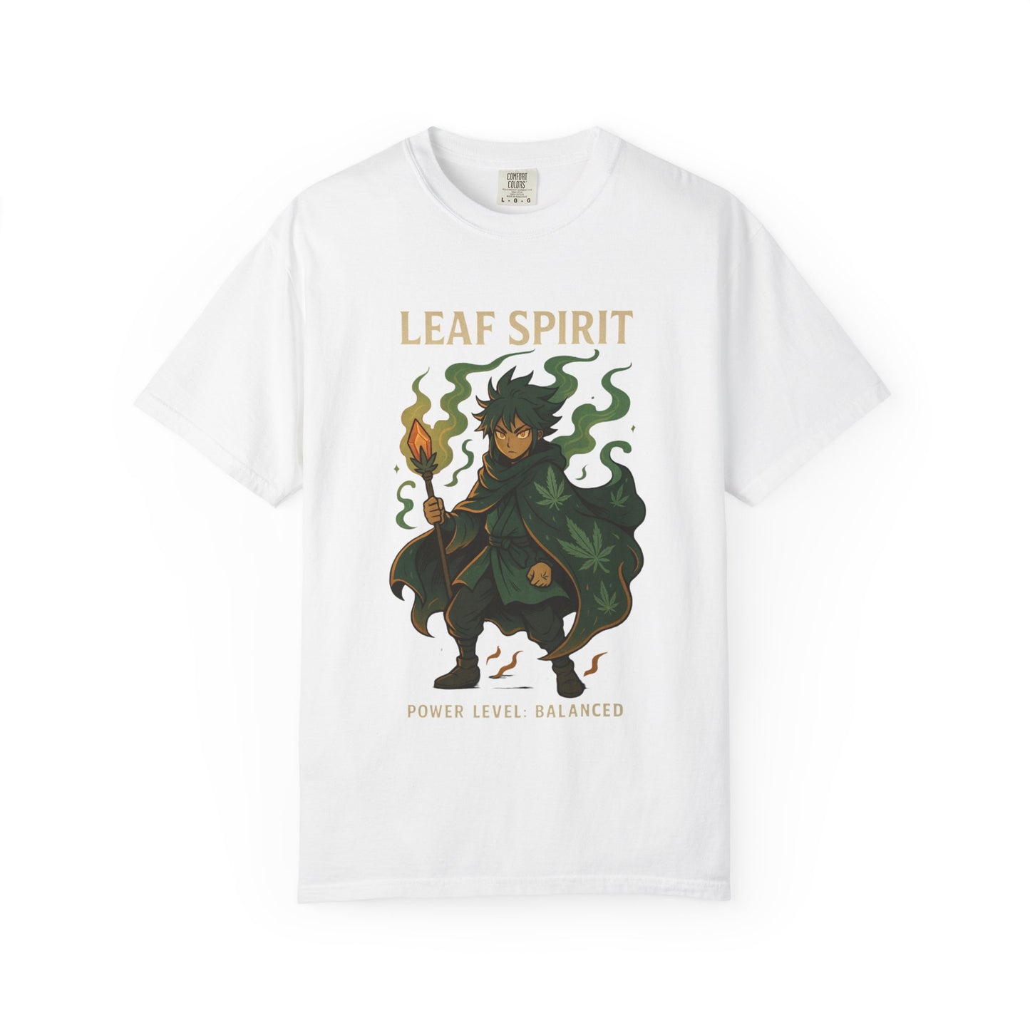 Leaf Spirit Unisex Garment-Dyed T-Shirt | Power Level Balanced | Casual Wear, Gift for Nature Lovers, Eco-Friendly Fashion, Unique Tee