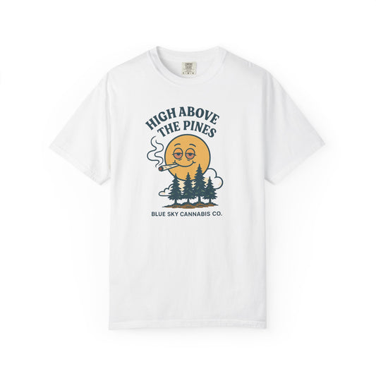 Vintage Cannabis Vibe T-Shirt, Outdoor Apparel, Gift for Nature Lovers, Boho Style Shirt, Relaxed Fit Tee, High Above the Pines