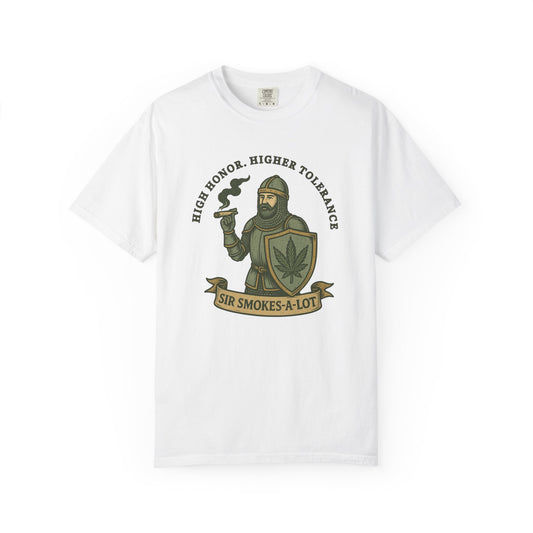 Humorous Cannabis-Themed T-Shirt, Sir Smokes-A-Lot Tee, Unisex Graphic Tee, Funny Marijuana Shirt, Gift for Stoners