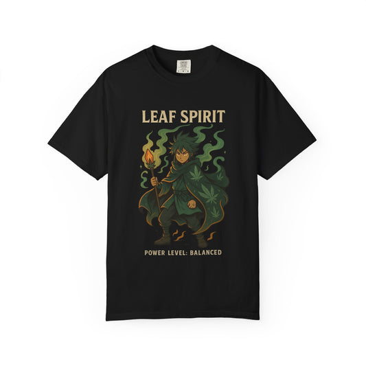 Leaf Spirit Unisex Garment-Dyed T-Shirt | Power Level Balanced | Casual Wear, Gift for Nature Lovers, Eco-Friendly Fashion, Unique Tee
