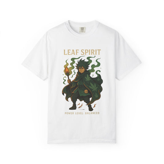 Leaf Spirit Unisex Garment-Dyed T-Shirt | Power Level Balanced | Casual Wear, Gift for Nature Lovers, Eco-Friendly Fashion, Unique Tee